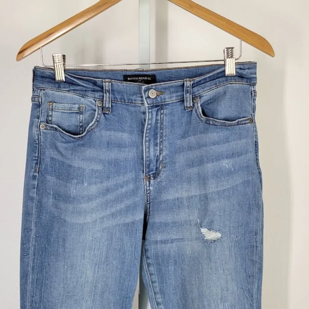 BANANA REPUBLIC skinny fit distressed denim Sz 29/8 - Picture 2 of 8